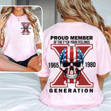Custom Est.Year 1974 Generation 2 Side Skull Shirt, Skull Proud Member Generation X Shirt, Skull Shirt Collar Cotton
