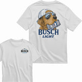 Busch Light Hunting Dog 2 Sided Cotton T-shirt for Men and Women, Tshirt Streetwear Breathable Crewneck Style001