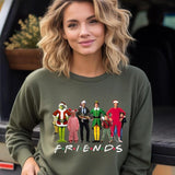 Christmas Friends Movie Characters Sweatshirt, Friends Movie Christmas Shirt, Vintage Movie Tee Shirt, Christmas Gift Sweater Comfort Cotton