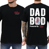 Coors Lite Dad Bod Powered By Coors Light T-shirt 2-Sided, Beer Drink Shirt, Drinking Tees For Men, Funny Drink Top for Daddy, Classic Cotton Menswear