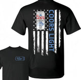 Coors Light 2 Sided Unisex Shirt, Logo Flag Shirt, Funny Cotton Tee, Full Colors, For Men, For Women