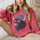 Buffalo Football Crewneck Sweatshirt, Vintage Fan Gifts for Game Day, Trendy Sports Apparel, Unisex Buffalo Sweatshirt, Football Fan Gear, Game Day Shirt