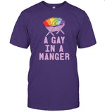 A Gay In A Manger Purple Shirt