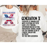Custom Est.Year Flag Gen X 2 Side T-shirt, Gen X Shirt, FAFO Generation 1965-1980 Shirt Style001