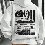 Classic Porsche 911 Turbo S Hoodie, Unisex, Menswear, Street Racing Shirt, Car Hoodie, Boyfriend Gift Cotton Embroidered