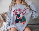 Dr Pepper Sweatshirt, Dr Pepper Michael And Jason Sweatshirt, Dr Pepper Halloween Shirt, Michael Myers Jason Vooheers Crewneck