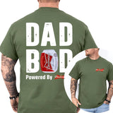 Budweiser Dad Bod Powered By Budweiser Tshirt 2-Sided, Funny Beer Drink Shirt for Men, Drinking Tee for Daddy, Casual Cotton Top, Classic Menswear