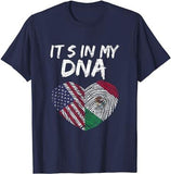 DNA USA Flag American Mexican Flag Mexico T-Shirt