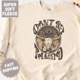 Can't Be Tamed Crewneck Sweatshirt, Womenswear Soft Printed Sweatshirt, Country Music Cozy Oversized Top Fleece Day
