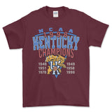 1998 NCAA Kentucky Champions T-Shirt, graphic vintage sports tees for men Style001