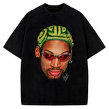 Dennis Rodman Zig Zag Green Hair Rodzilla 90's Vintage Design T-Shirt, Dennis the Menace Sweatshirt, The Worm, Music Lover Hoodie, Hip Hop Sweater, Ra