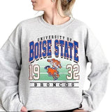 3. Boise State Broncos Vintage Sweatshirt, Retro NCAA Football Hoodie, Cotton T-shirt for Women, Sports Fan Gift Collection Style001