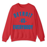 Detroit Vs Everybody Blue Sweatshirt, Vintage Style Detroit Football shirt, Game Day Pullover, Sunday Football