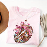 Disco Coquette Football Shirt, Football Bow Tee, Football Mom Gift, Game Day Shirt, Fall Football Tee, Football Season Shirt, Full Sizes, Full Colors,