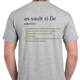 AsÃ¢â‚¬Â¢sault riÃ¢â‚¬Â¢fle adjective t-Shirt, menswear  Crewneck Casual Cotton Shortsleeve Graphic tee