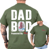 Coors Lite Dad Bod Powered By Coors Light T-shirt 2-Sided, Beer Drink Shirt, Drinking Tees For Men, Funny Drink Top for Daddy, Classic Cotton Menswear Style001