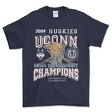 2024 University of Connecticut Tournament Champs NCAA T-Shirt, graphic vintage sports tees for men