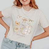 Coquette Bow Tee, Christian Shirt, Fruit of the Spirit Bible Verse Shirt Gift for Christian Mom Shirt with Bows Cute Christian, Unisex Cotton Shirt, L