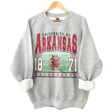 Arkansas Razorbacks Vintage Football NCAA Sweatshirt - Tshirt - Hoodie, University of Arkansas Unisex Football NCAA Shirt, Unisex Vintage NCAA Shirt, Classic Football Shirt, Gifts For Football Fan Sport, Cotton, Sweatshirt, Unisex Clothing