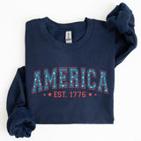 America, 1776, Patriotic, 4th of July Sweatshirt, Women's Crew Neck, Crewneck Casual Comfort Womenswear ComfortableÂ Graphic