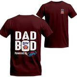 Dad Bod Powered By Miller Lite 2 Sides T-shirt, Miller Lite Short Sleeve Tee, Unisex Shirt, Menswear Top, beer shirt, drinking shirt, Clothes seasons