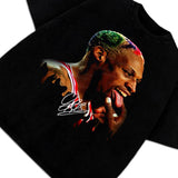 Dennis Tongue Out Hollywood 90's Vintage Design T-Shirt Cotton Menswear Top Basketball Style001