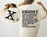 Custom Year Gen X Memories 2 Side T-shirt, Generation X 1965-1980 Shirt V9