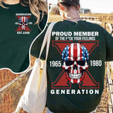 Custom Est.Year 1968 Flag Skull GenerationX 2 Side Skull Shirt, GenX T-shirt, Skull Proud Member Generation X Shirt, Skull Shirt V2 Style001