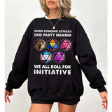 Dungeons And Dragons Board Gamer Shirt Funny Roll For Initiative D&D Sweatshirt Hoodie, Retro Design Unisex Gaming Apparel Cotton Comfort