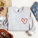 Double Heart Pocket Print, Sweatshirt, Valentine's Day