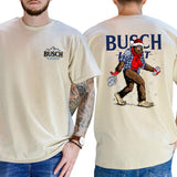 Christmas Shirt, Busch Light Christmas Bigfoot 2 Sided T-shirt, Casual Menswear, Classic Cotton Top, Soft Fabric Shortsleeve Shirt