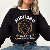 AUDHD&D Shirt, AUDHD Sweatshirt, Autism Awareness , DnD D20 Shirt, ADHD, Inclusion Shirt, Actually Autistic, Neurotypical Gift, Minds of All Kinds, Sweatshirt For DnD Fans