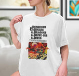 Dungeons And Diners, Dragons And Drive-Ins And Dives T-Shirt, Dragons Playing Houses, Humans Shirt