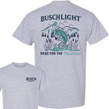 Busch Light Head For The Mountains Fishing T-Shirt, 2 Side T-Shirt, Full Color, Trendy To Timeless, For Men, For Women Style001