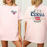 Coors Banquet Beer 2-Sided Shirt for Men and Women, Beer Drinking Tshirt, Country Girl Tee, Wild West Graphic Top, Cotton Fabric Casual Womenswear Style001