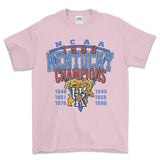 1998 NCAA Kentucky Champions T-Shirt, graphic vintage sports tees for men Style001