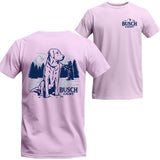 Busch Light - Fly Fishing with Dog scene  T-Shirt, Busch Light Short Sleeve Tee, Unisex Shirt