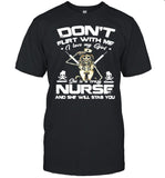 Donâ€™t flirt with me I love my girl she is a crazy nurse and she will stab you shirt_1