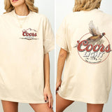 Coors Light Pheasant 2 Sided Shirt, Vintage Pheasant Hunting Graphic Printed Tshirt, Duck Hunt T-shirt, Unisex Hunter Tee, Cotton Casual Womenswear Style001