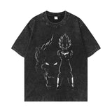 Anime Vegeta Printing Short Sleeve Cotton T-shirt Menswear Top