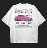 Drive in Style Car-Themed T-Shirts, F80 M3 BluePrint White T-Shirt, F80 M3  BluePrint Technical Specs T-Shirt, Racing Shirt, Sport Car Shirt Menswear