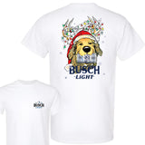 Busch Light Christmas Golden Dog 2 Sided T-shirt, Busch Light Christmas Gift Outdoors Funny Beer Shirt, Busch Light Christmas T-shirt Full Color For M