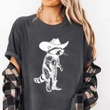 Cowboy Raccoon Shirt, Cute animal T-shirt, Sweet Graphic Tee, Vintage Retro Animal Tee, Sketch Raccoons Gift, Unisex Tshirt, Trash Panda Casual Comfor