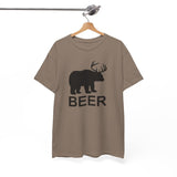 Bear and Deer Heavy Cotton Tee - Beer Shirt - Funny Shirt - Gift For Men And Women - Outdoors - Nature - Hunting Shirt
