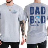 Dad Bod Powered By Keystone Light T-shirt 2-Sided, Men's Beer Drink Tee, Drinking Shirt, Funny Drink Tee for Daddy, Casual Classic Cotton Menswear Style001