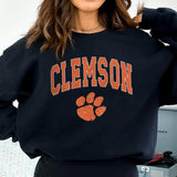 Clemson Tigers Vintage Football NCAA Trendy Sweatshirt, Clemson University Unisex Football NCAA Shirt, Gift For Men, Gift For Girls, Crewneck, Cotton,