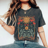 Boho Floral Tshirt Art Nouveau, WildFlowers Shirt, Wild Flower Tshirt, Comfort Shirts for Women, Vintage Botanical Tee For Her, Retro Floral Nature T-