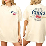 Coors Banquet Beer 2-Sided Shirt for Men and Women, Beer Drinking Tshirt, Country Girl Tee, Wild West Graphic Top, Cotton Fabric Casual Womenswear Style001