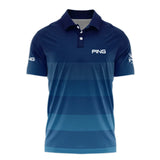 2024 PGA Championship Ping Polo Shirt Dark Blue Gradient Pattern All Over Print Polo Shirt For Men