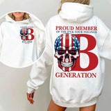 Custom Est.Year 1946-1964 Skull Flag Baby Boomers 2 Side Shirt, Baby Boomers T-shirt, Proud Member Baby Boomers Shirt, Flag Skull Shirt Style001